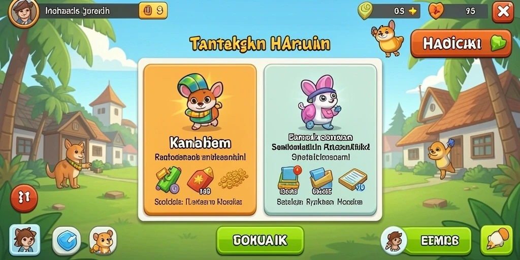 Tampilan permainan yang menarik dan memikat.